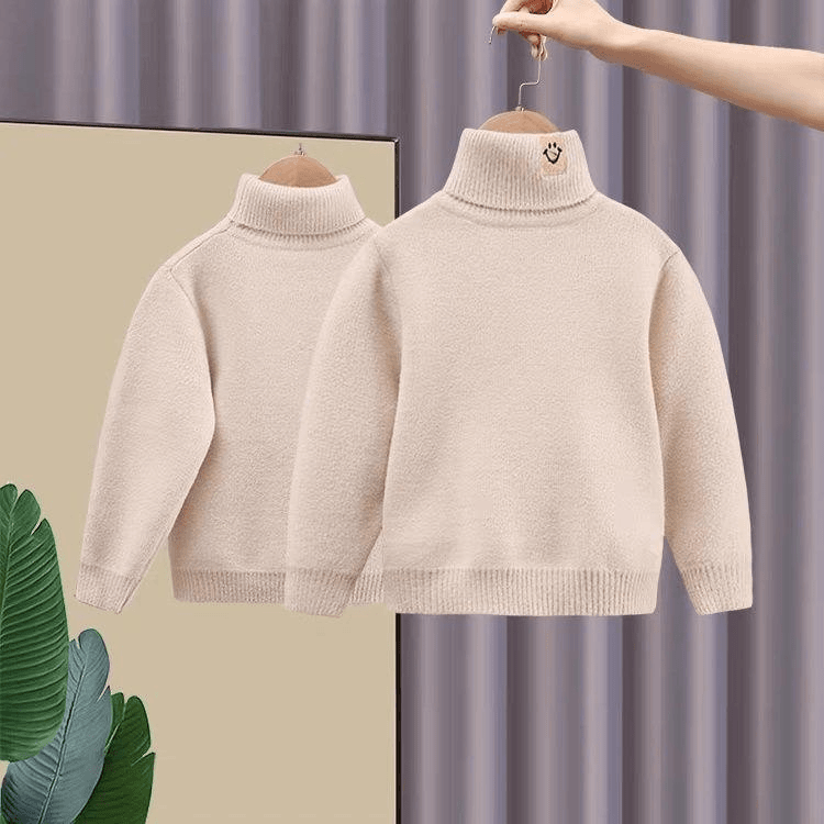 男童毛衣套头加绒秋冬款中大童洋气男孩儿童一体绒条纹针织打底衫