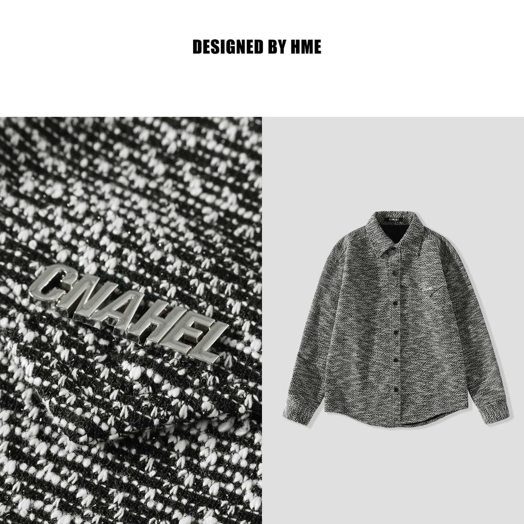 【BJ】秋季男士原创高定设计休闲百搭渐变小香风高级感翻领衬衫外套