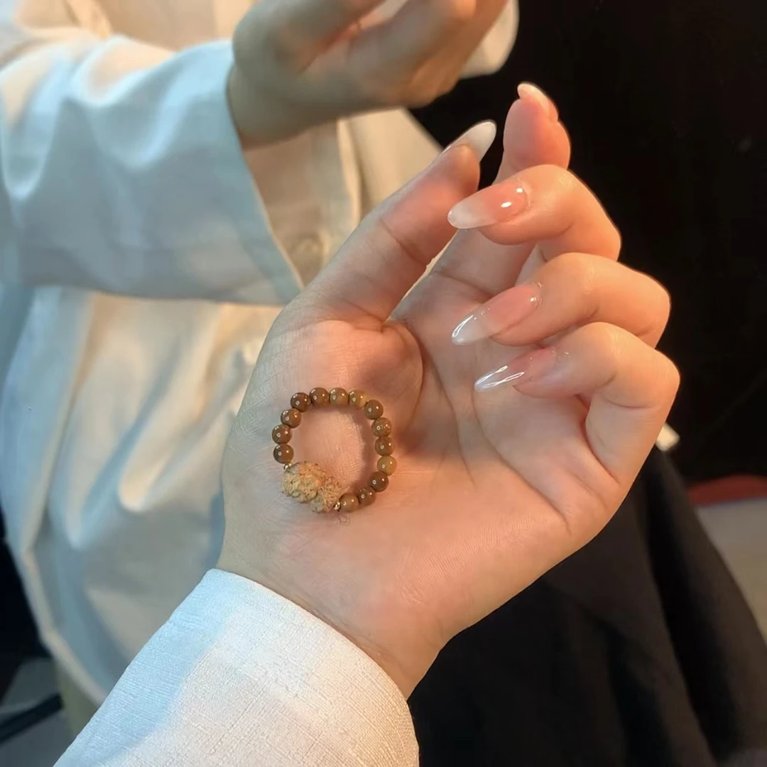 原创手作 度母库克戒指 菩提果