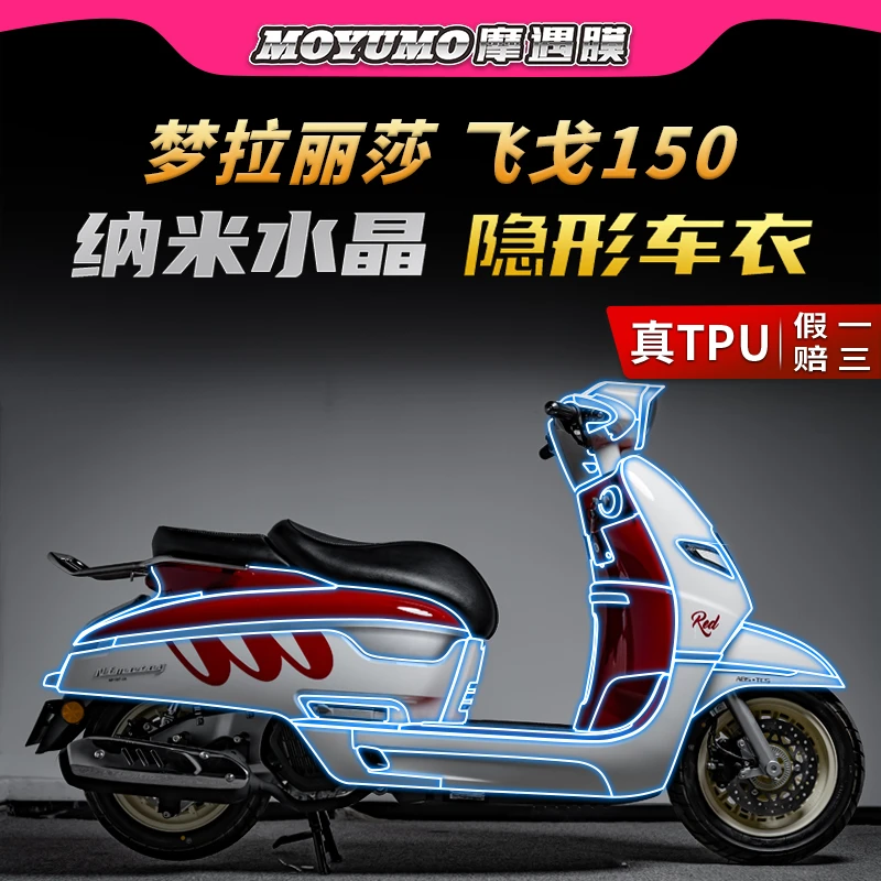 适用23/24款南方梦拉丽莎飞戈150/250贴纸隐形车衣保护贴膜改装件
