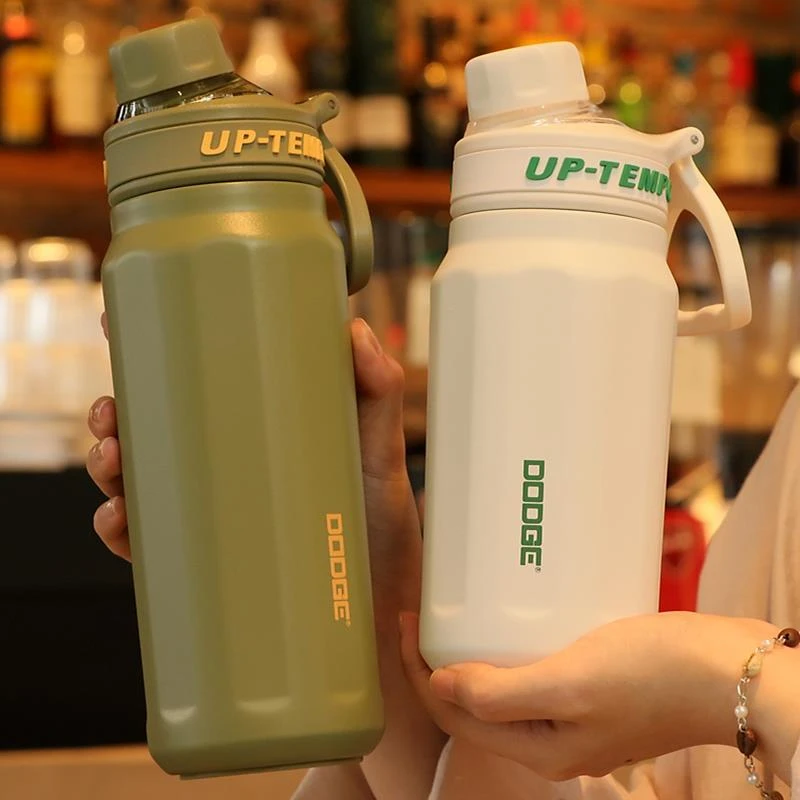 316不锈钢保温杯女2023新款男吸管水杯学生高级感便携高颜值杯子