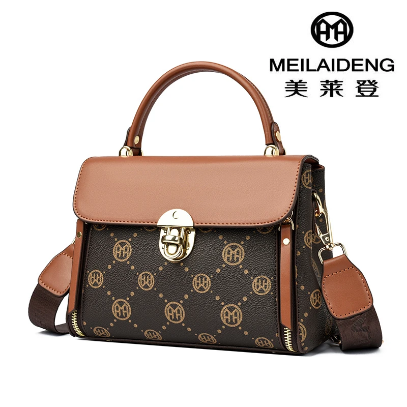 MEILAIDENG上新手提单肩斜挎百搭洋气手提包多层实用百搭包包