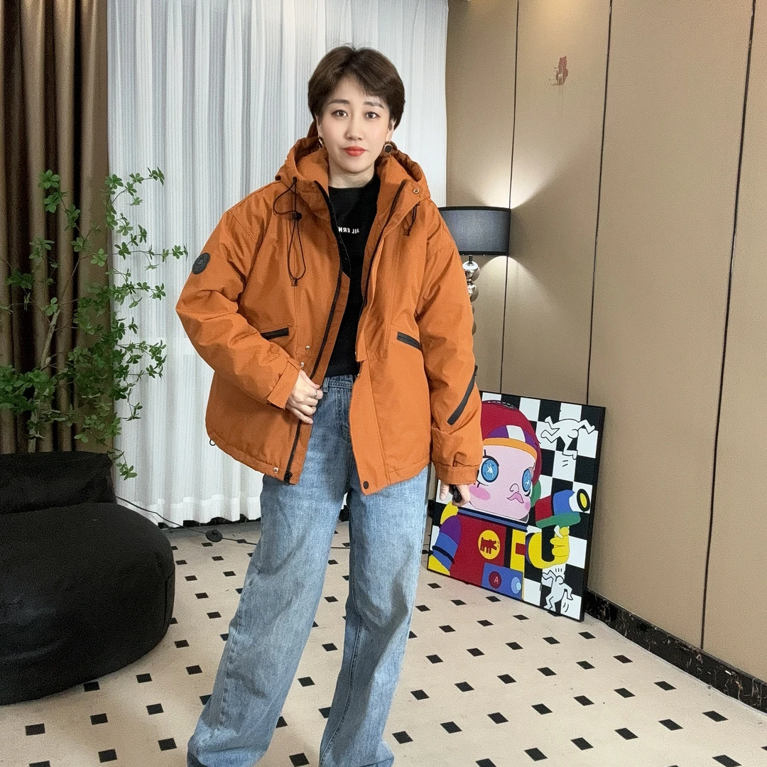 短款棉派克服冬季外套小个子时尚百搭纯色连帽棉袄