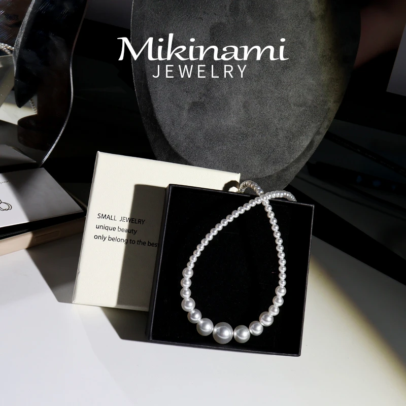 链子925银 塔链澳白色4+6+8+12mm时尚塔珠45cm项链高级轻奢设计款