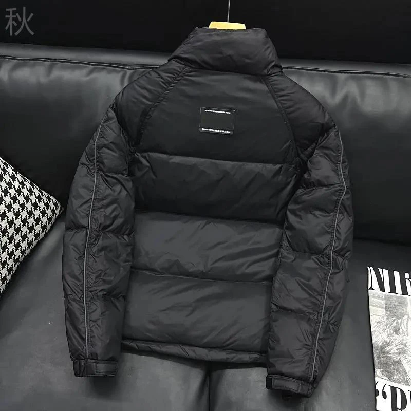 秋季服新款清仓男装休闲灰色立领羽绒服外套男士潮流时尚韩