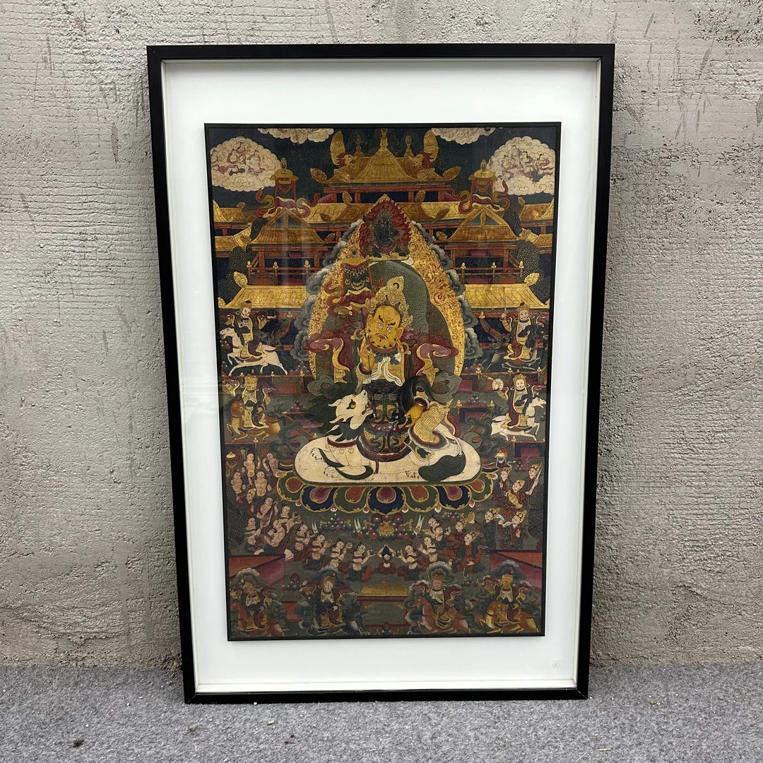 八方财神黄财神新中式立体玄关走廊客厅办公室高档挂画