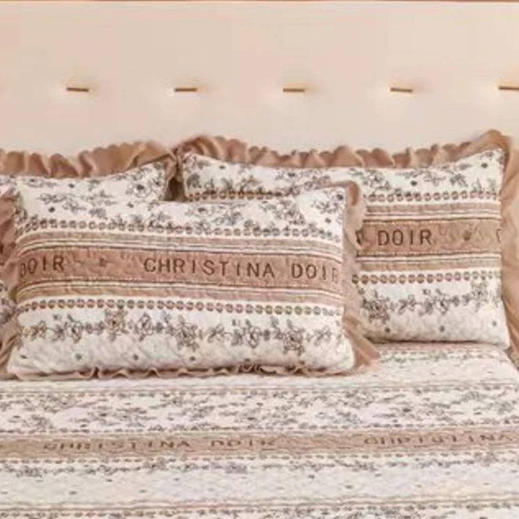 【同款枕套】高品质加厚绗缝夹棉牛奶绒枕套秋冬款印花成人枕头套-J