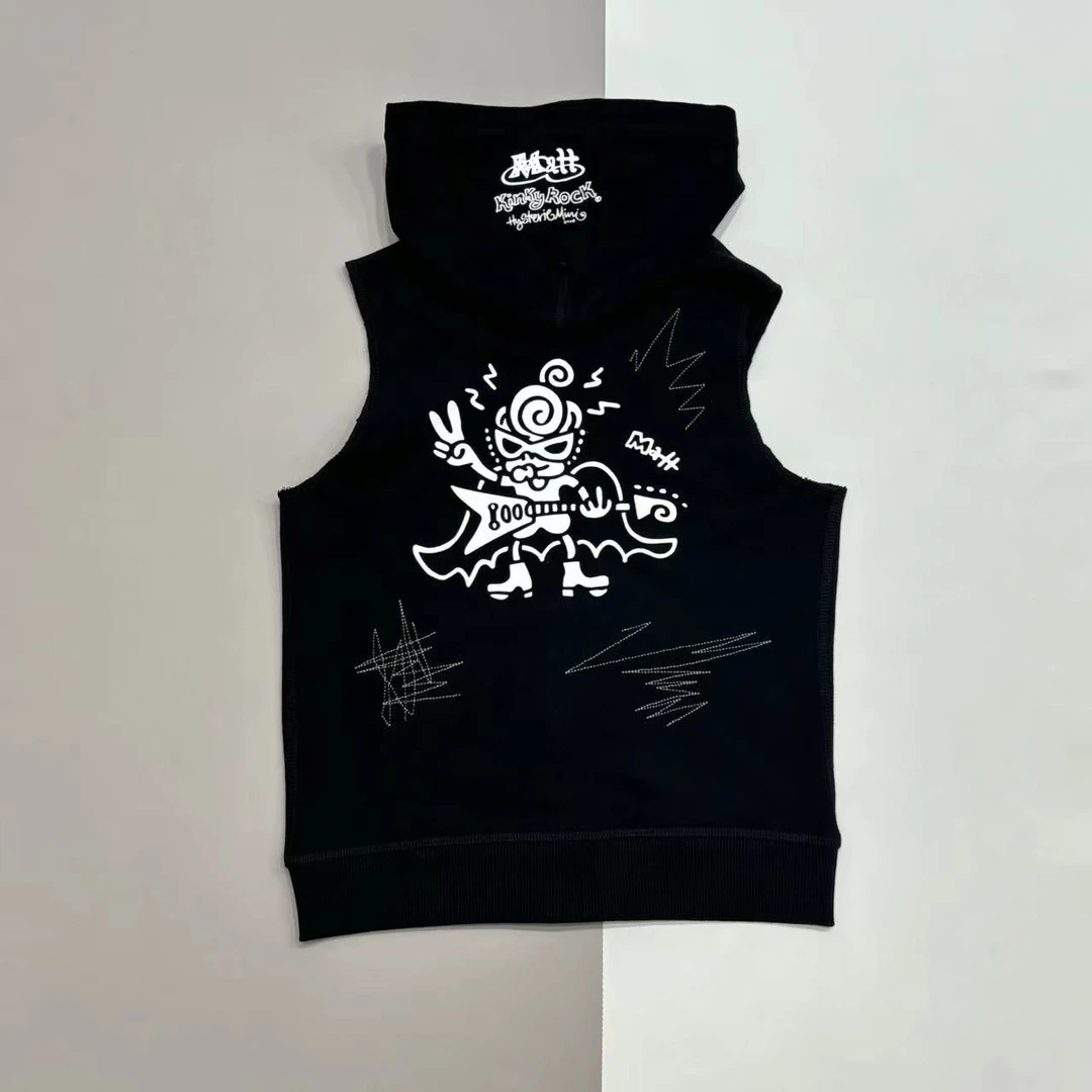 【现货】24秋冬潮牌高定童装奶嘴电吉他图案儿童拉链马甲