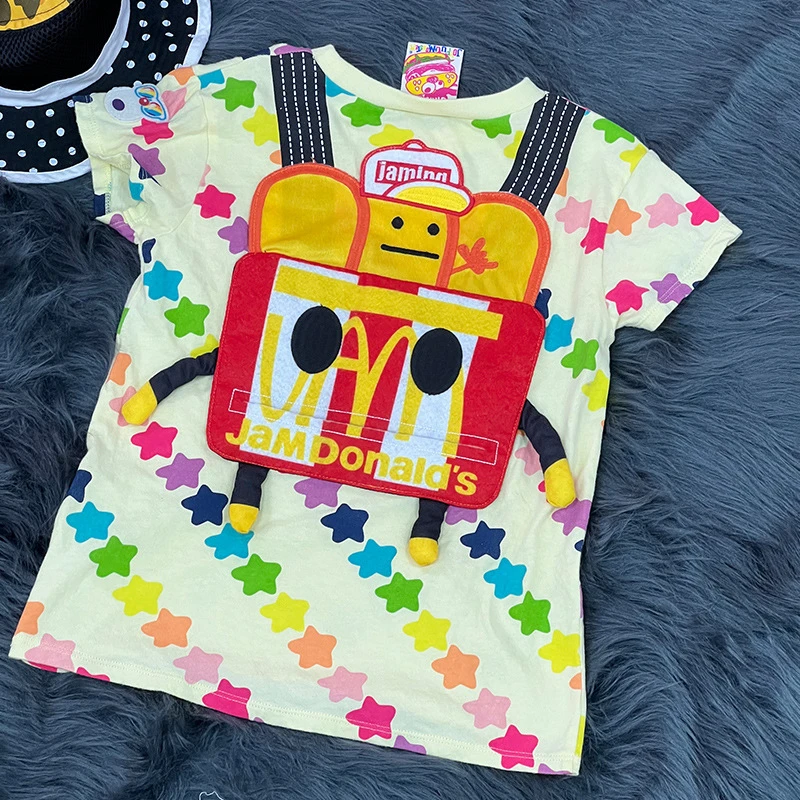 【现货】23夏潮牌高定童装JAM五角星麦当劳图案儿童短袖T恤