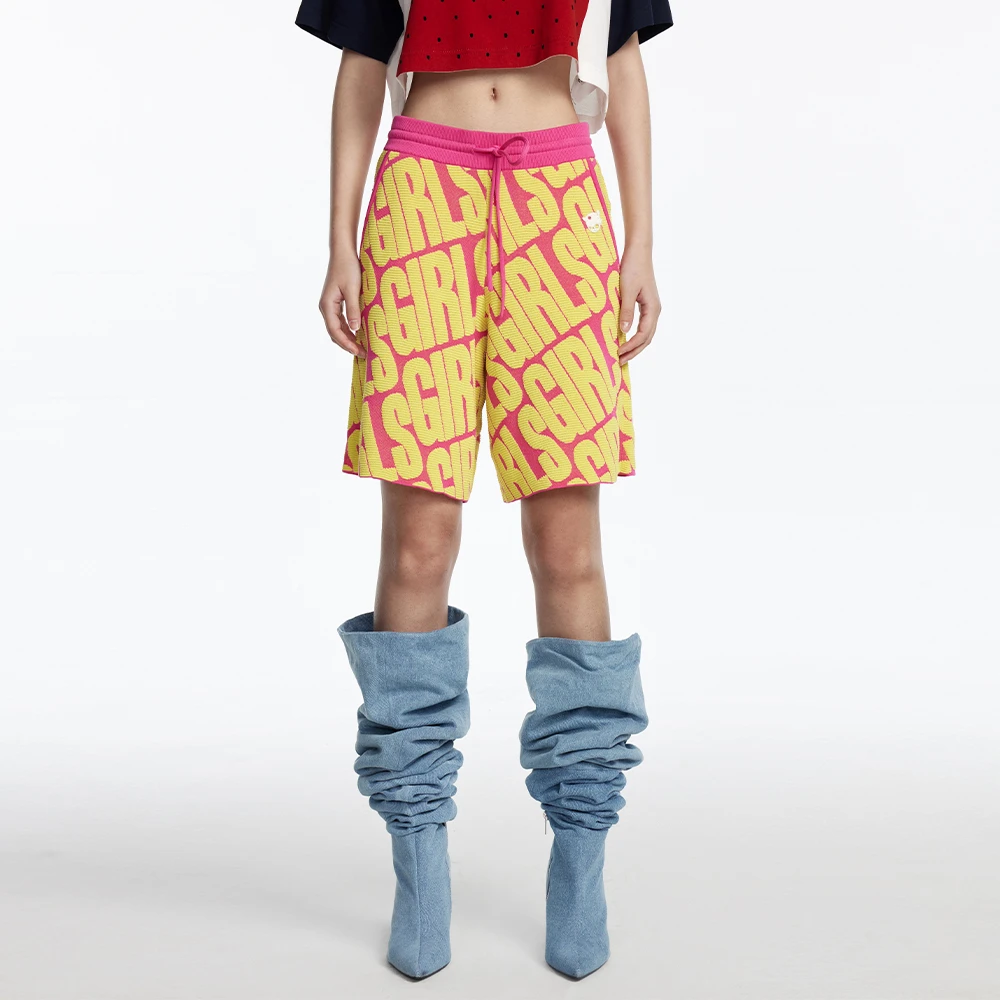 UOOYAA乌丫夏季休闲「Sweet Girls」系列字母短裤9126