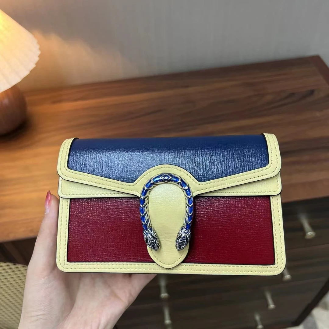 95新 GUCCI/古驰 拼色酒神迷你斜挎包/派/897119