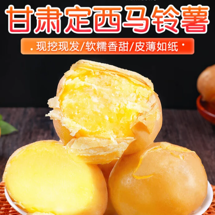 甘肃定西土豆 新鲜黄心沙面马铃薯 农家自种 净重5/9斤