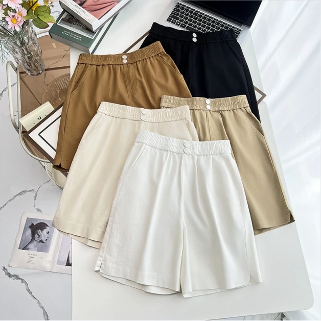 夏季新款2024薄款a五分水洗高腰百搭宽松遮肉显瘦女短裤季末清仓