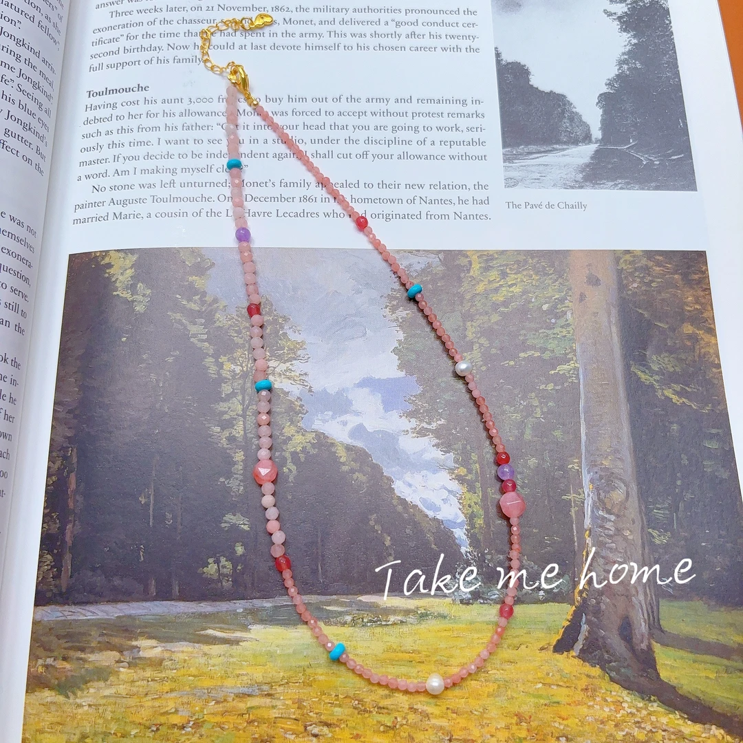 合金项链 粉色甜系项链XL073