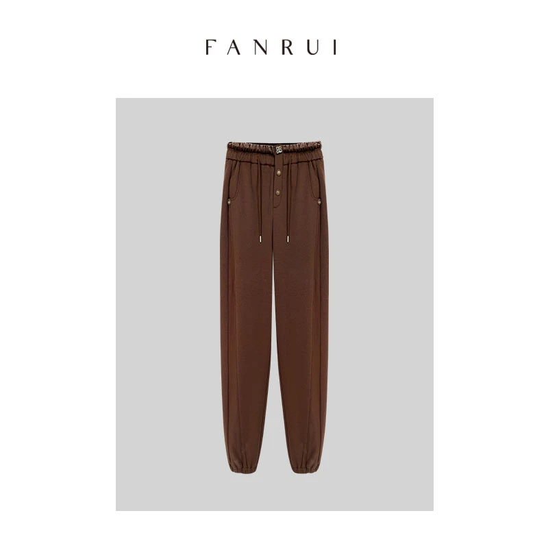 泛芮【厚绒卫裤】休闲百搭时尚显瘦阔腿休闲卫裤女B6719