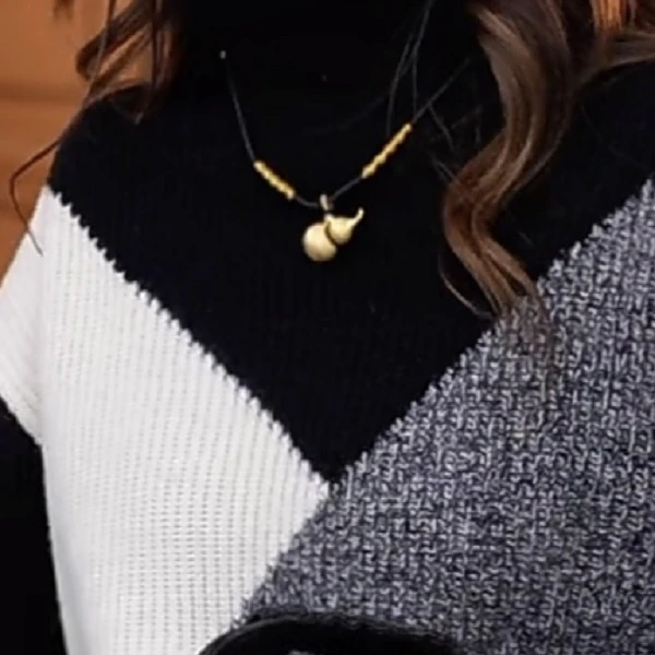 【泛芮】贝贝同款挂脖金葫芦链条针织B12250