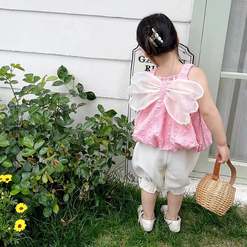 6801洋气吊带夏季薄款套装宝宝时髦新款小女孩夏装两件套