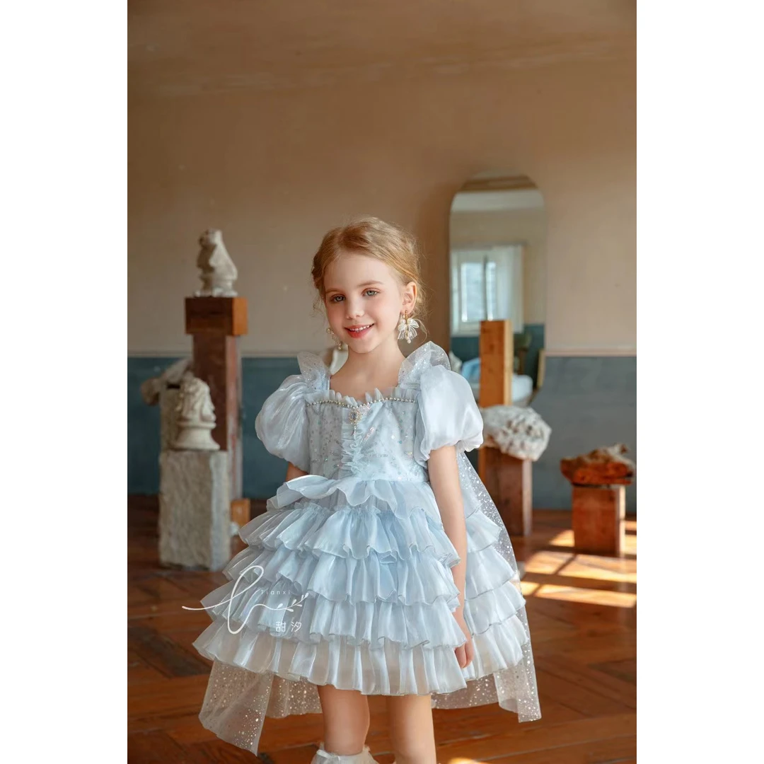 【甜汐-艾莎公主】女童长袖连衣裙儿童女宝公主裙0020