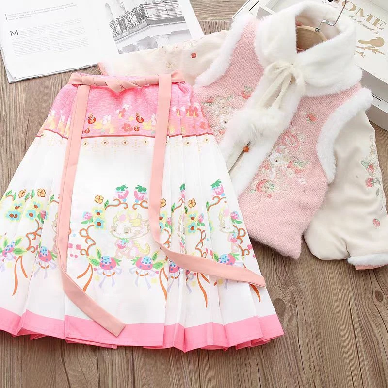 9016龙潜套装新款秋冬款休闲保暖童装时尚汉服裙子