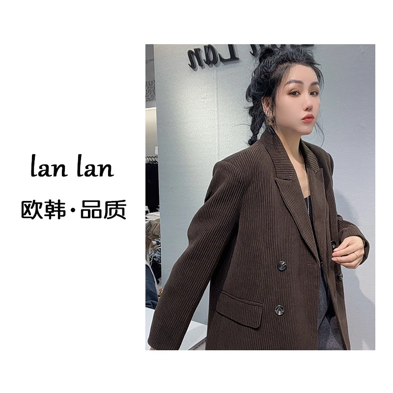 琪琪-冬上新【大版灯芯绒西装】欧韩版宽松时尚西装外套保暖复古