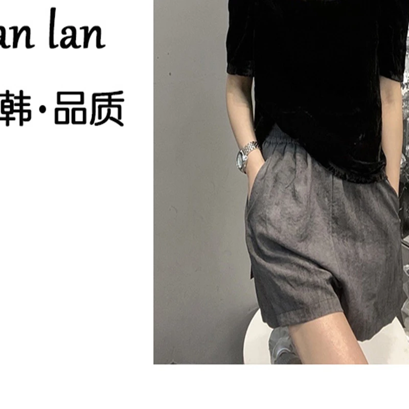 琪琪-夏上新【松紧短裤】韩版松紧裤高腰显瘦短裤气质设计感女