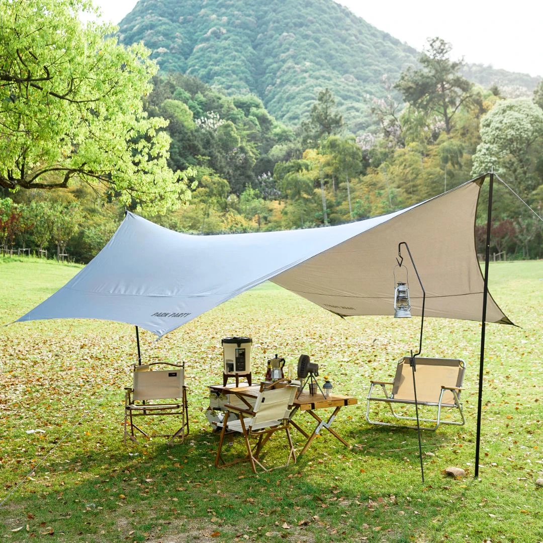 PARK PARTY户外防晒天幕防水帐篷露营野餐防雨遮阳棚三层涂银便携