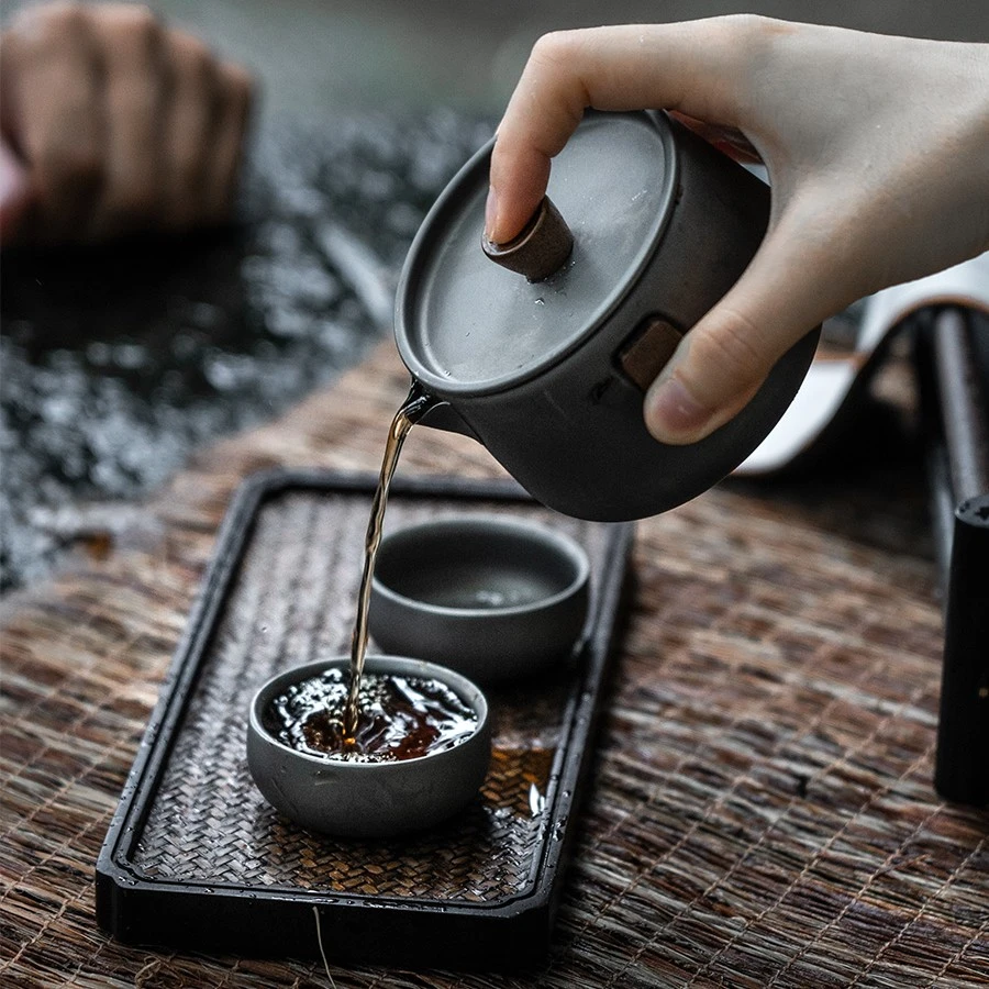 火枫一念钛泡茶器套装户外露营便携功夫茶泡茶壶钛合金旅行茶具