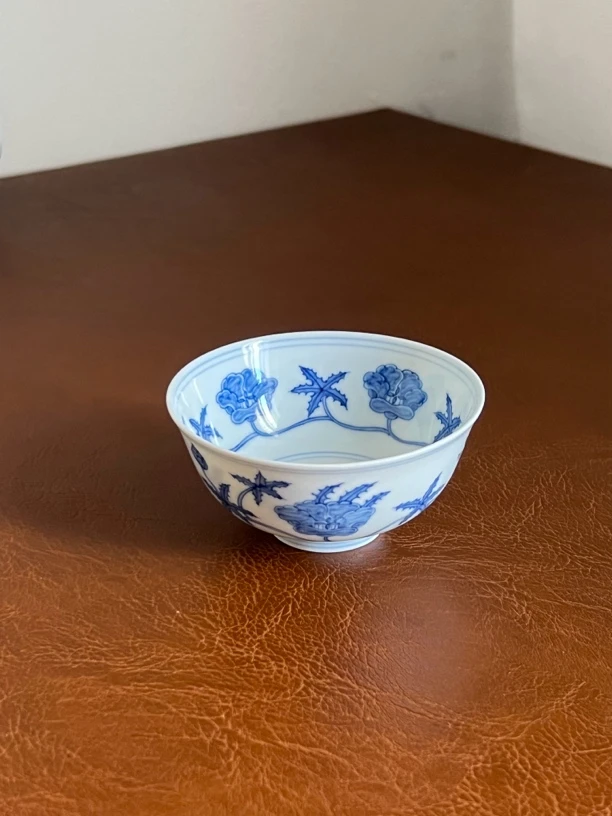 一呡茶器 仿明成化秋葵宫碗杯 纯手工 景德镇