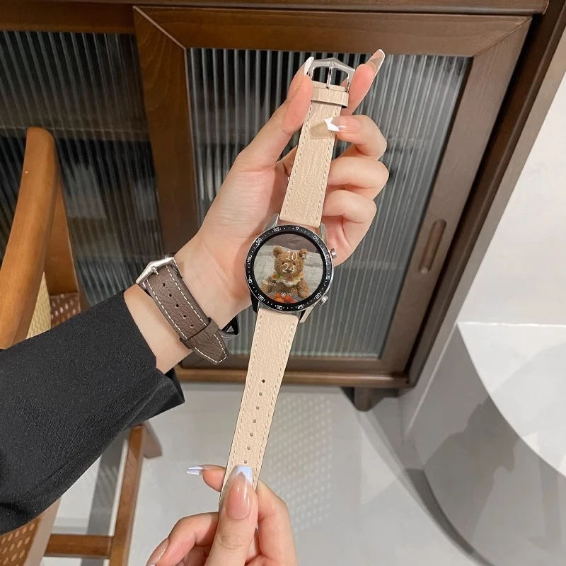 适用华为手表gt2/gt3表带真皮手表带watch3pro表带荣耀magic/gs3