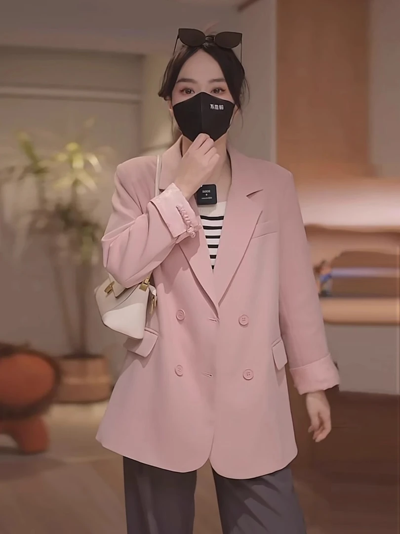 新中式国风盘扣袖子西服女高级感2025新款春小西装外套女宽松洋气