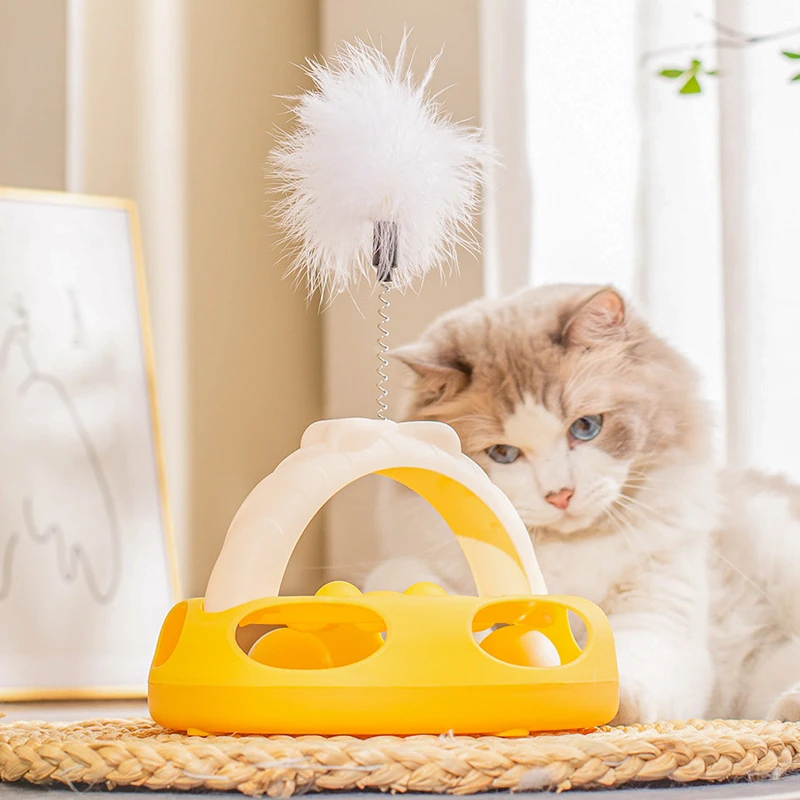 奶酪甜心自嗨猫轨道游乐盘宠物玩具手工方便收纳设计环保召唤弹性