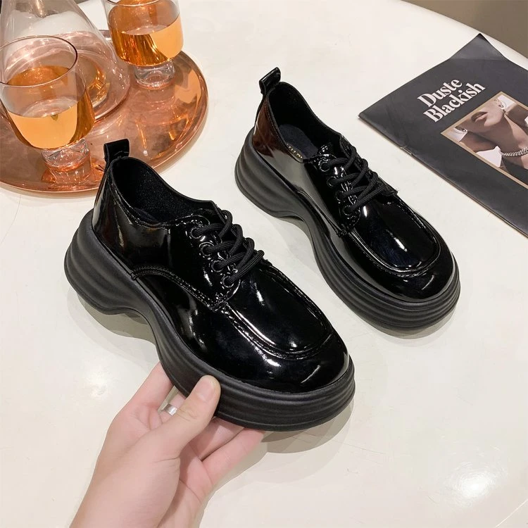 回力潮品女鞋小皮鞋冬季休闲软底软面厚底增高女百搭英伦风时尚女