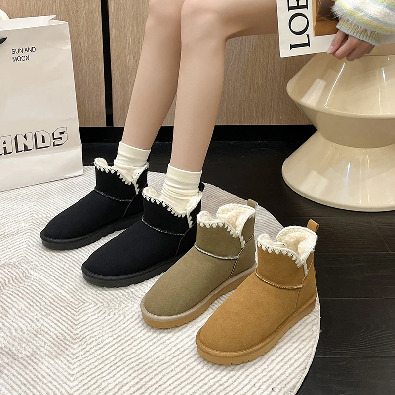 回力潮品女棉鞋时尚厚底雪地靴女冬加绒加厚保暖短筒靴子防滑鞋女