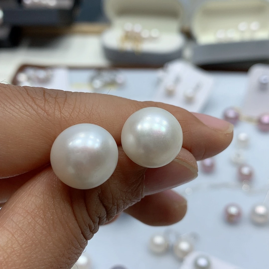 【闪购商品】淡水珍珠耳饰银S925镶嵌哎*喂
