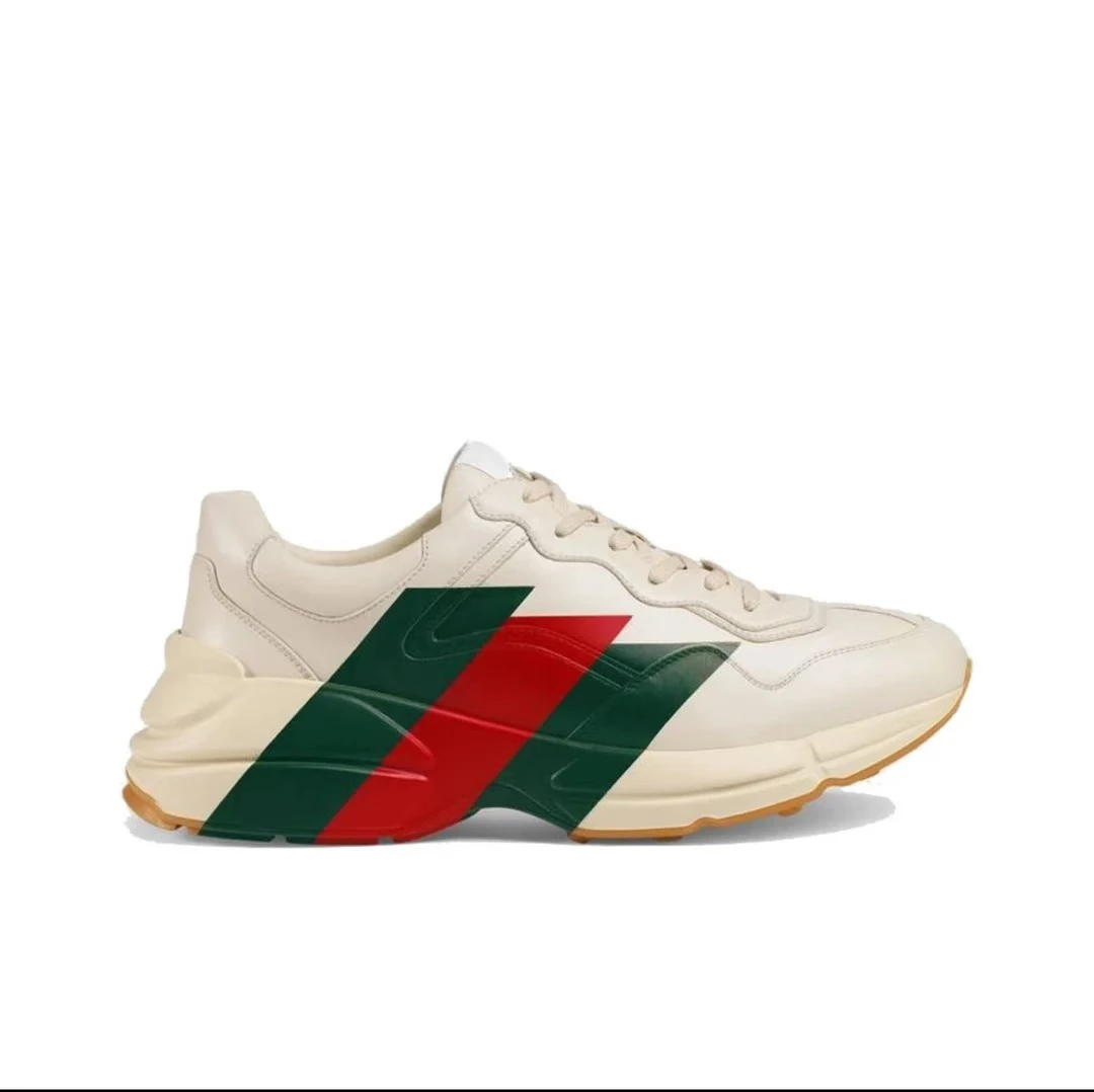 全新未使用 GUCCI/古驰 古驰 GUCCI 经典款米色三彩老爹鞋