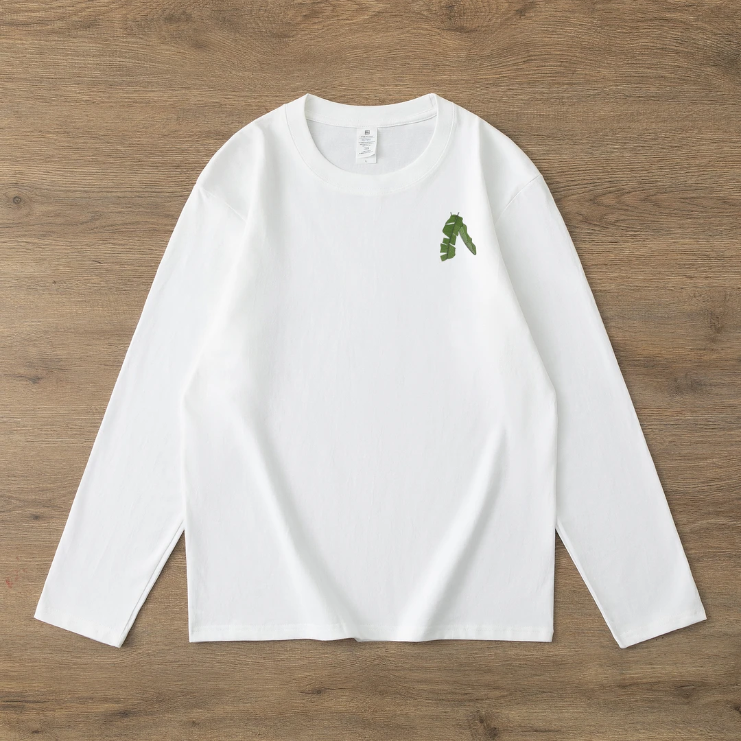 长袖不蕉虑重磅纯棉圆领长T长袖纯休闲男女长袖宽松打底衫男士
