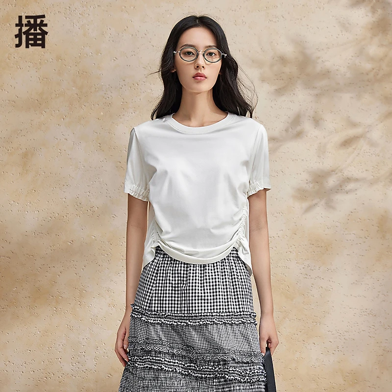 播24夏打底白色时尚夏季显瘦T恤BDR2YD1033