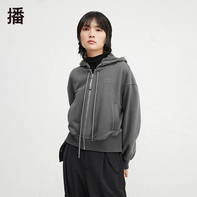 播舒适简约连帽领*短外套BDR4WD4035