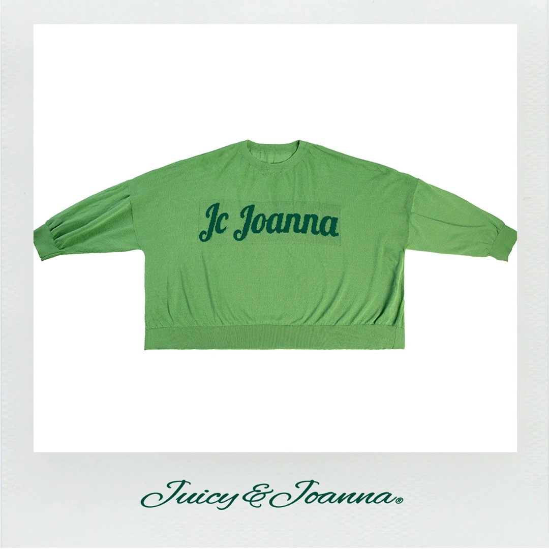 JUICY&JOANNA/橘子樱桃宽松字母针织套头衫