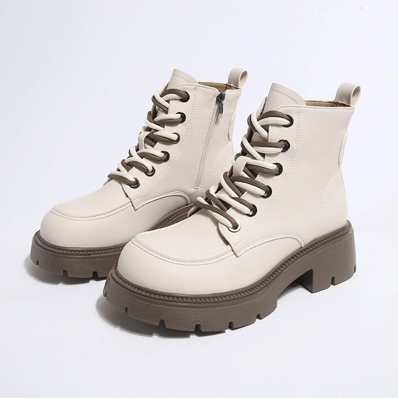 炸街加绒厚底马丁靴女冬季2023秋季新款短靴百搭女鞋英伦风靴子潮