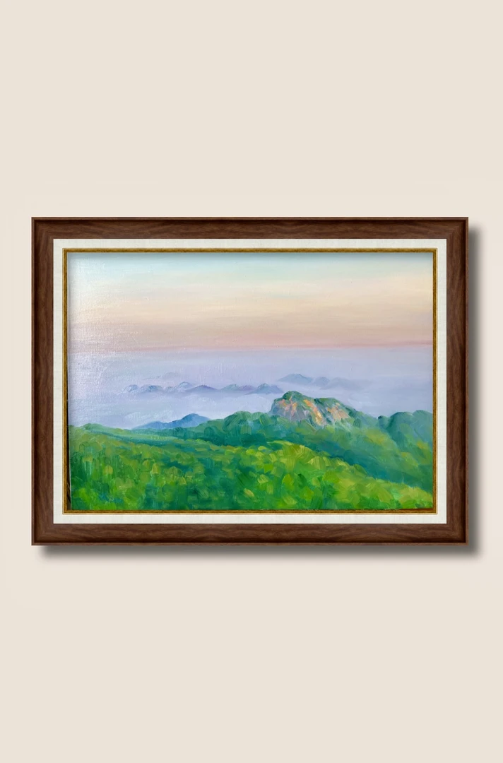 卓凡油画 山东临朐沂山风景油画 62cmX82cm