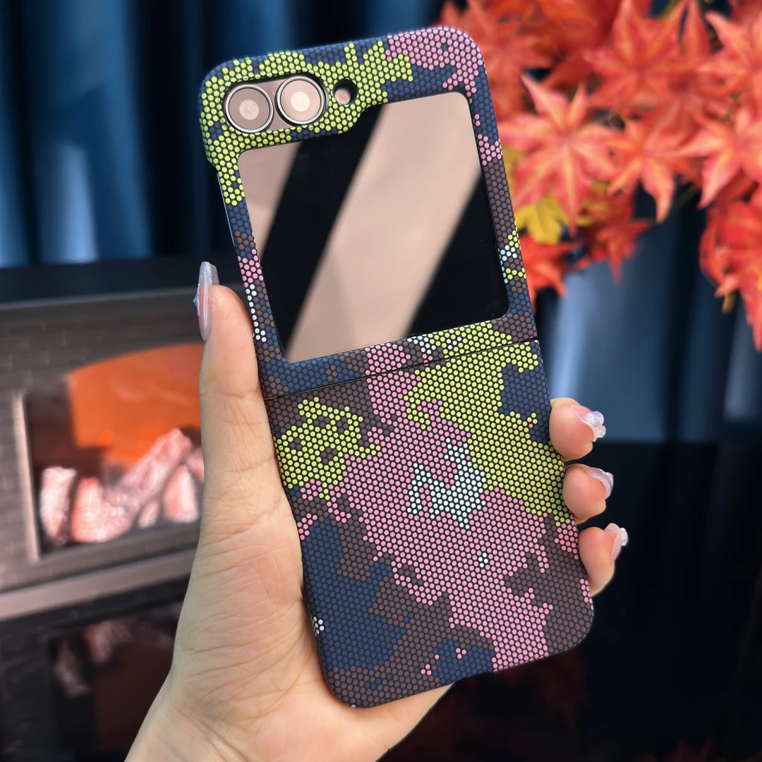 适用三星Z Flip6手机壳新品凯夫拉折叠迷彩维纹壳防摔壳