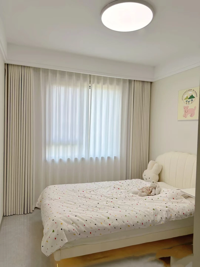 奶油色#卧室客厅成品窗帘（两片对开）高度2.7