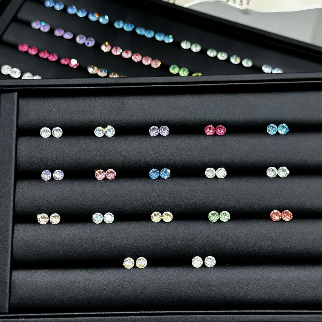 钛钢耳饰 6.2m爆闪华子耳骨耳蜗钉钛钢防过敏圆饼耳堵爆闪