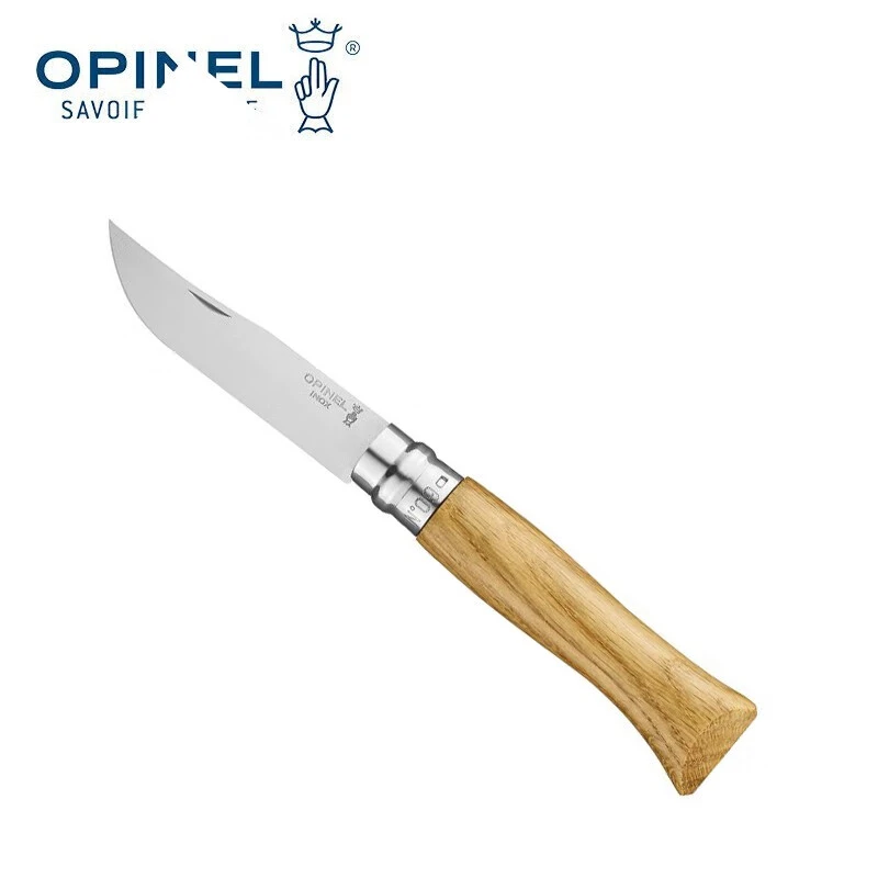 OPINEL欧皮法国进口不锈钢9号家用露营户外材质折叠刀工具橄榄木