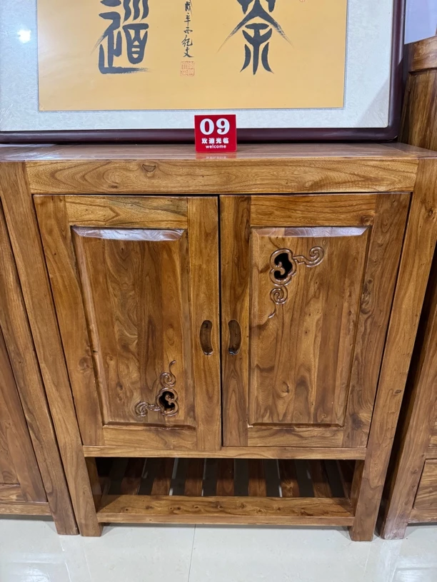 老榆木置物柜新中式鞋柜储藏柜包邮偏远地区加收实木家具柜子古典