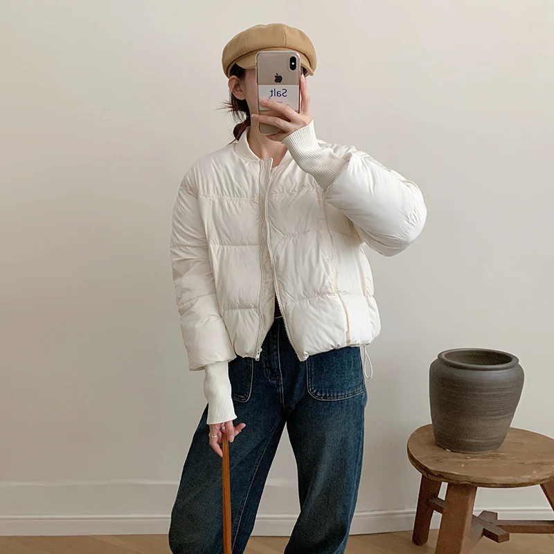 棉服女2024新款冬季棒球领宽松简约小个子面包服短款外套