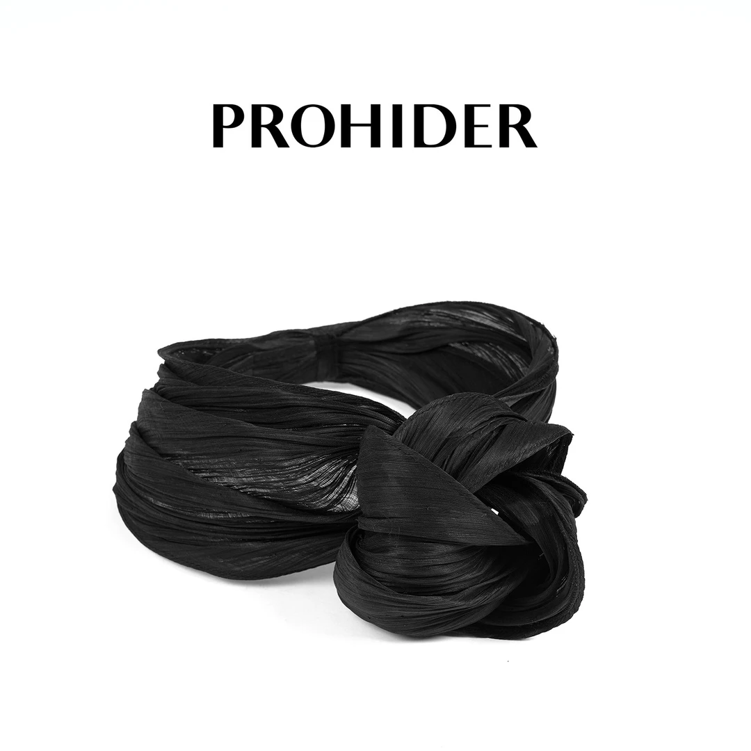 PROHIDER 法式复古立体花苞真丝麻发带