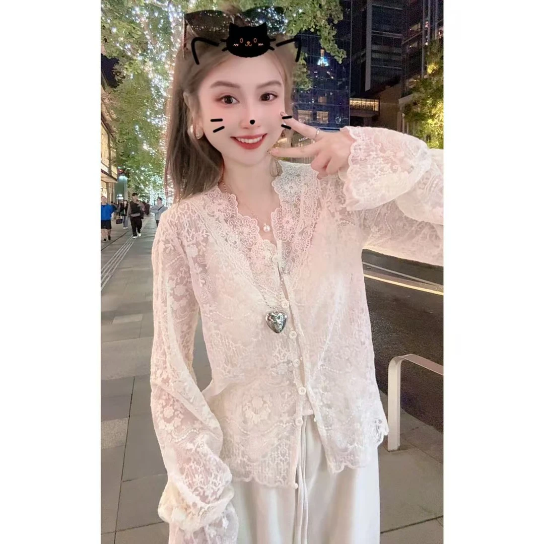 【月月专享】漫天点点  设计感蕾丝百搭经典打底衫 XXJ-YG00600