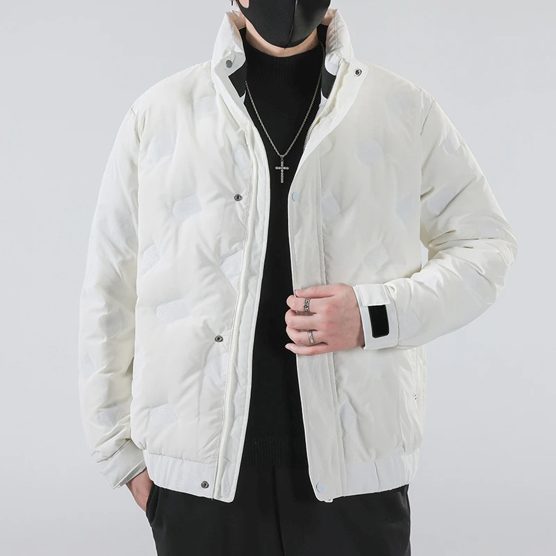 男加厚轻薄立领棉服男冬季保暖简约潮流修身休闲棉衣80010